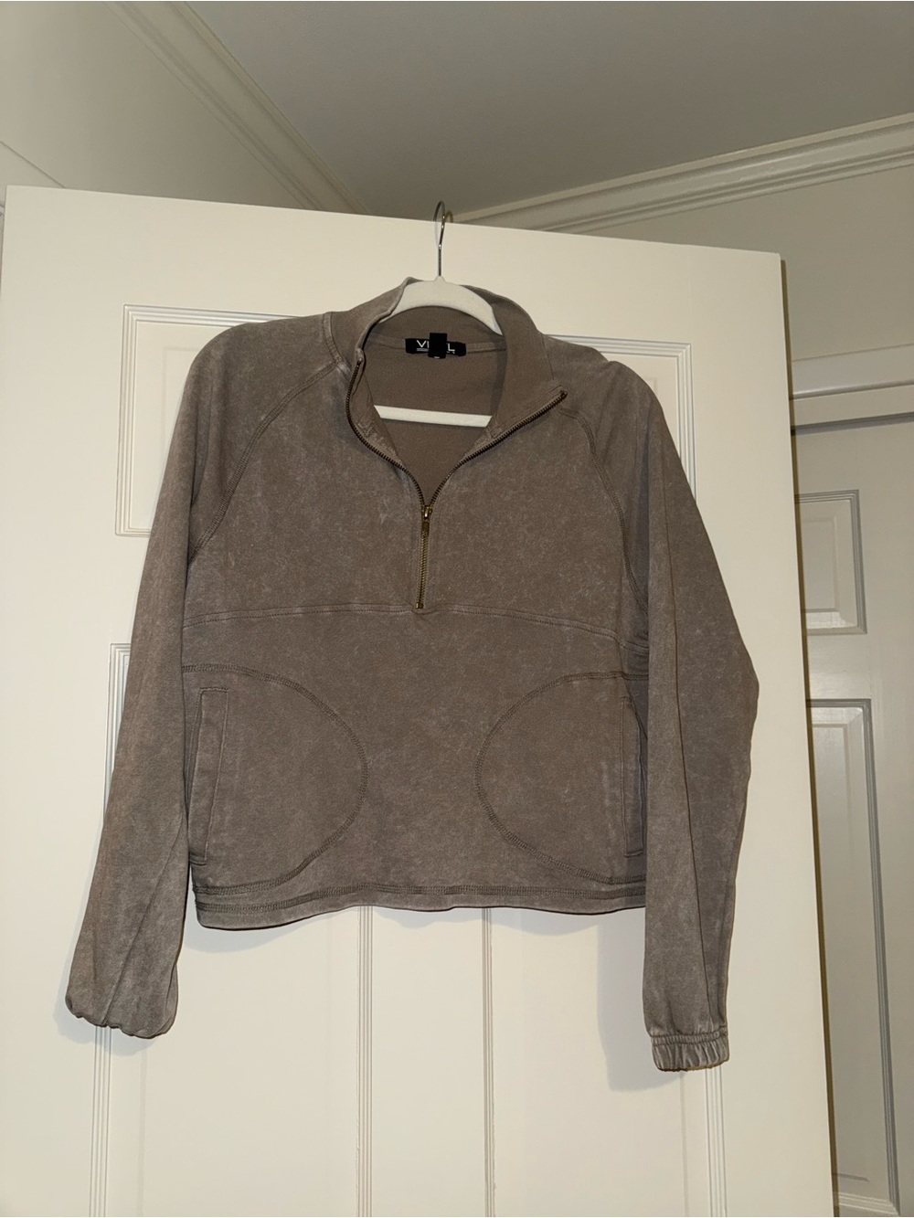 Half-Zip Pullover Jacket - Taupe